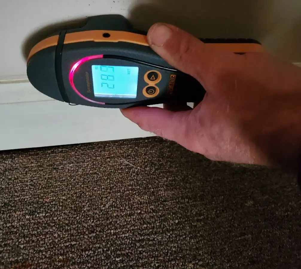 Moisture detection at baseboard during Mold Inspection & Testing in Palm Desert